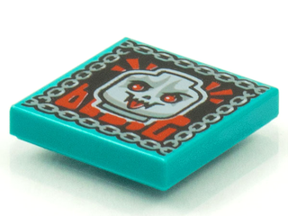 Tile 2 x 2 with Groove with BeatBit Album Cover - Skull with Red Eyes and Tongue Pattern 3068bpb1548 Part LEGO®