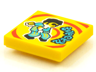 Tile 2 x 2 with Groove with BeatBit Album Cover - Dancer in Pinstriped Suit Pattern Item No: 3068bpb1599 Part LEGO®