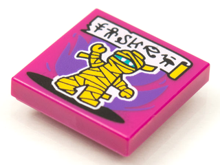 Tile 2 x 2 with Groove with BeatBit Album Cover - Yellow Mummy Pattern, 3068bpb1638 Part LEGO®