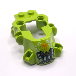 Flywheel Fairing Spider Shape with Spider, Fangs, Bones and Spider Webs Pattern, Part# 15074pb01 Part LEGO® Lime Very Good