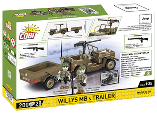 COBI JEEP Willys MB Vehicle and Trailer : Set #3132 Cobi Kit Cobi Toys