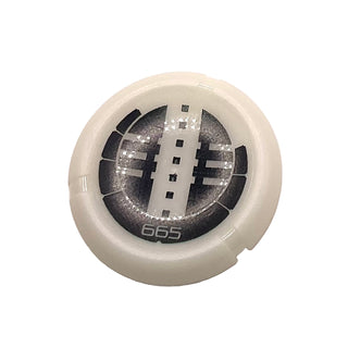 Throwing Disk with Bionicle Kanoka 665 Onu-Metru Pattern, Part# 32171pb113 Part LEGO® Glow In Dark Opaque