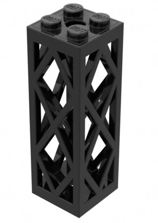 Support 2x2x5 Lattice Pillar, Part# 2580c01 Part LEGO® Black