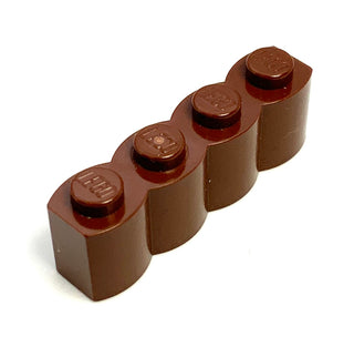 Brick, Modified 1x4 with Log Profile, Part# 30137 Part LEGO® Reddish Brown