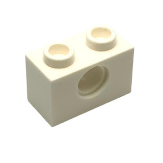 Technic, Brick 1x2 with Hole, Part# 3700 Part LEGO® White