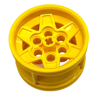 Wheel 43.2mm D. x 26mm Technic Racing Small, 6 Pin Holes, Part# 56908 Part LEGO® Yellow