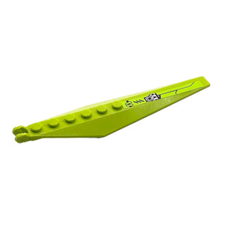 Hinge Plate 3 x 12 with Angled Side Extensions and Tapered Ends with Silver and Black Pattern Model Left Side, Part# 57906pb017L Part LEGO® Lime Very Good