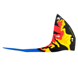 Wing Dragon Toruk Left Tailwing with Black Veins and Red, Bright Light Orange, Yellow, and Blue Trim Pattern, Part# 75574pls01a Part LEGO® Very Good