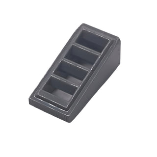 Slope 18 2 x 1 x 2/3 with Grille Pattern, Part# 61409 Part LEGO® Dark Bluish Gray