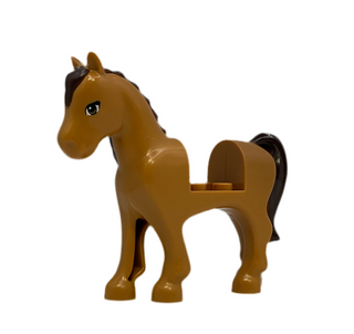 Horse, Dark Brown Mane and Tail, 93083c01pb05 LEGO® Animals LEGO®