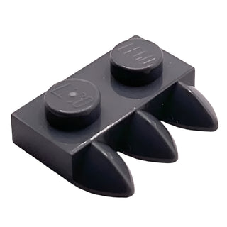 Plate, Modified 1x2 with 3 Teeth, Part# 15208 Part LEGO® Dark Bluish Gray