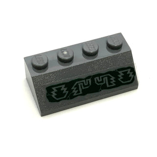 Slope 45 2x4 with Aztec Symbols Sticker, Part# 3037pb013 Part LEGO® Dark Bluish Gray Very Good