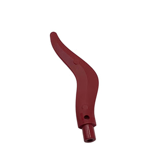 Wave Rounded Curved Single with Bar End (Flame, Sword), Part# 69858 Part LEGO® Dark Red