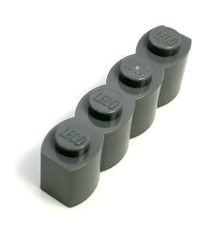 Brick, Modified 1x4 with Log Profile, Part# 30137 Part LEGO® Dark Bluish Gray