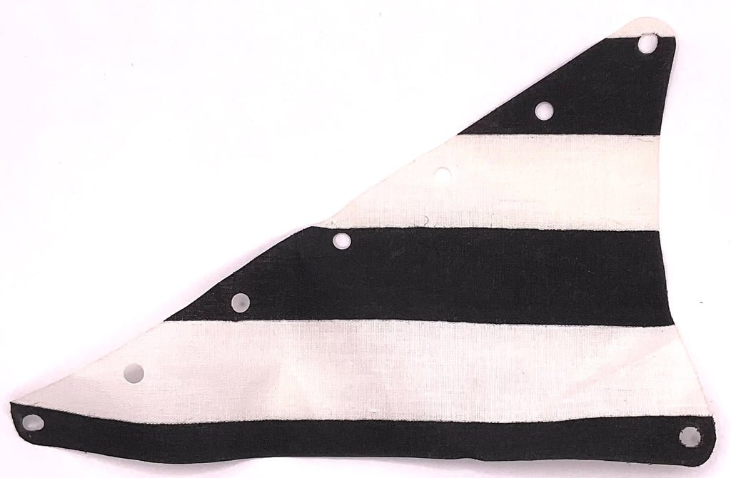 Cloth Sail Triangular 15 x 22 with Black Thick Stripes Pattern on Both ...