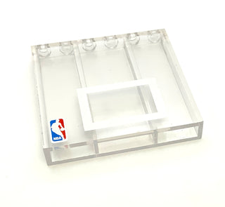 Brick 1 x 6 x 5 with Basketball Backboard Pattern, Part# 3754pb05 Part LEGO® Decent - Trans-Clear