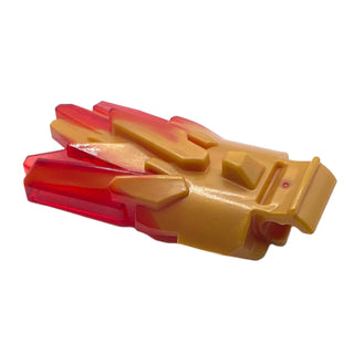 Energy Burst with Wide Clip with Marbled Trans-Red Pattern, Part# 66960pb02 Part LEGO® Pearl Gold Very Good