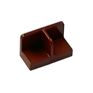 Panel 1x2x1 with Rounded Corners and Center Divider (Minifigure Stand), Part# 93095 Part LEGO® Reddish brown