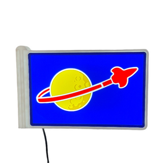 Lighted Wall Art Display Case BigKidBrix Classic Space Flag