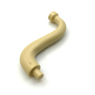 Tail/Trunk with Bar End - Short Curved Tip, Part# 43892 Part LEGO® Tan  