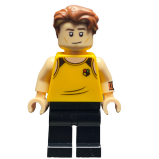 Cedric Diggory - Bright Light Orange Hufflepuff Tank Top, Water Bubble over Mouth, hp507 Minifigure LEGO®