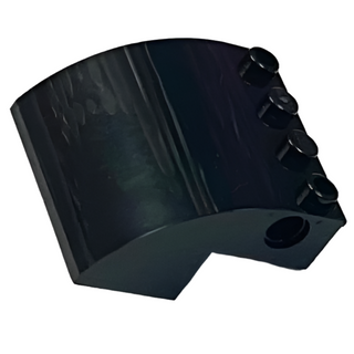 Slope, Curved 4 x 4 x 2 with 4 Studs and Pin Holes, Part# 61487 Part LEGO® Black
