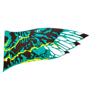 Wing Banshee Ikran Right with Dark Turquoise and Dark Brown Skin and Yellow Veins Pattern, Part# 75572pls01b Part LEGO®