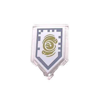 Tile, Modified 2 x 3 Pentagonal with Nexo Power Shield Pattern - Ghost Vortex, Part# 22385pb027 Part LEGO®