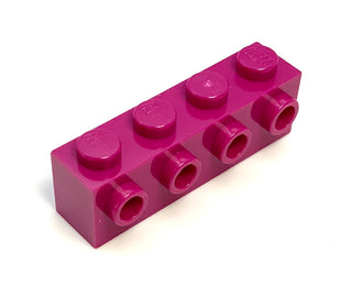 Brick, Modified 1x4 with Studs on Side, Part# 30414 Part LEGO® Magenta 1 Part
