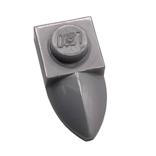 Plate, Modified 1x1 with Tooth Horizontal, Part# 49668 Part LEGO® Pearl Light Gray