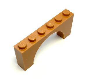 Arch 1x6x2 (Medium Thick Top without Reinforced Underside), Part# 15254 Part LEGO® Medium Nougat  