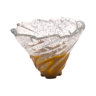 Tornado of Spinjitzu Narrow with Molded Glitter Trans-Clear Top Pattern, Part# 50663pb09 Part LEGO® Pearl Gold