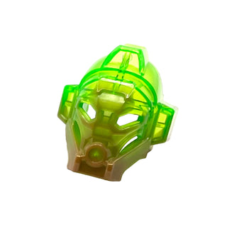 Bionicle Mask of Jungle with Marbled Trans-Bright Green Pattern, Part# 19061pb01 Part LEGO® Pearl Gold