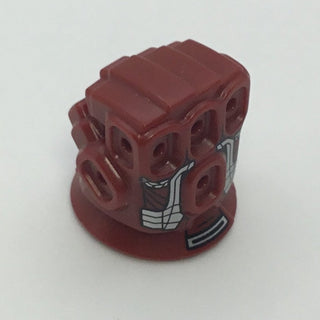 Nano Gauntlet, Hand Large Minifigure Right, Part# 66405pb01 Part LEGO® Dark Red  