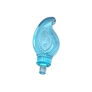 Wave Rounded Straight Single with Small Pin End (Candle Flame), Part# 37775 Part LEGO® Trans-Light Blue