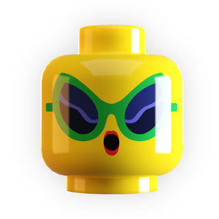 Retro Alien Sunglasses Minifig Head made using LEGO part Custom Parts B3 Customs