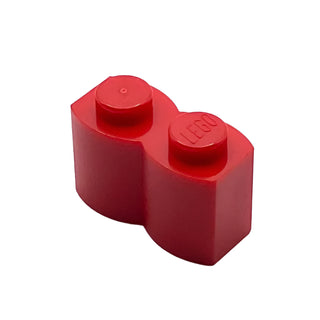 Brick Modified 1x2 with Log Profile, RARE Non-Production Colors, Part# 30136 Part LEGO® Red