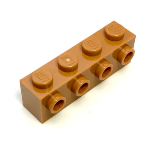 Brick, Modified 1x4 with Studs on Side, Part# 30414 Part LEGO® Medium Nougat  