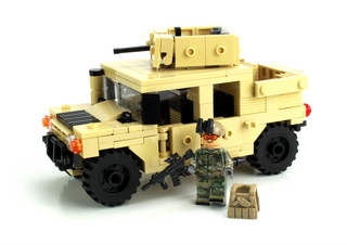 Army Tactical Gun Truck 4x4 Building Kit Battle Brick