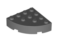 Brick Round Corner 4x4 Full Brick, Part# 2577 Part LEGO® Dark Bluish Gray  
