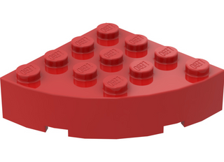 Brick Round Corner 4x4 Full Brick, Part# 2577 Part LEGO® Red  