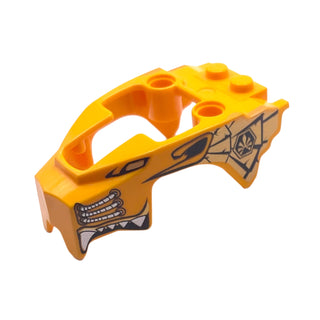 Flywheel Fairing Lion Shape with Fangs and Hoses Pattern, Part# 11110pb01 Part LEGO® Bright Light Orange Very Good