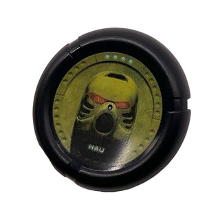 Throwing Disk with Bionicle Bamboo Hau Mask Pattern, Part# 32171pb006 Part LEGO® Black Very Good