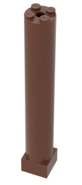Support 2x2x11 Solid Pillar, Part# 6168c01 Part LEGO® Decent - Brown