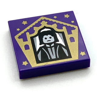Tile Decorated 2x2 with Chocolate Frog Card Severus Snape Pattern, Part# 3068pb1744 Part LEGO® Dark Purple