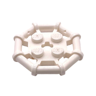 Plate, Modified 2x2 with Bar Frame Octagonal, Reinforced, Completely Round Studs, Part# 75937 Part LEGO® White