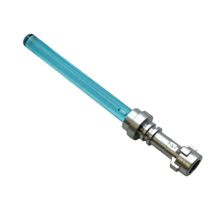 Star Wars Lightsaber Blade (Multiple Colors) and Metallic Silver Hilt, Part# 64567 + 30374 Part LEGO® Trans-Light Blue