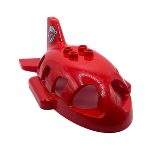 Duplo Airplane Midsize Fuselage Top with Tail with Airplane Circling Globe Pattern, Part# 18721pb01