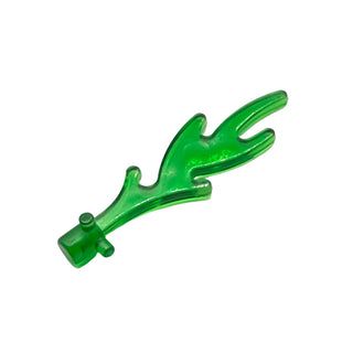 Flame Wave Rounded Straight Small with Bar End and Small Pins, Part# 6126 Part LEGO® Trans-Green