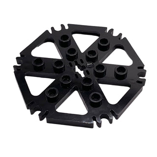 Technic, Plate Rotor 6 Blade with Clip Ends Connected (Water Wheel) - Hollow Studs, Part# 64566 Part LEGO® Black